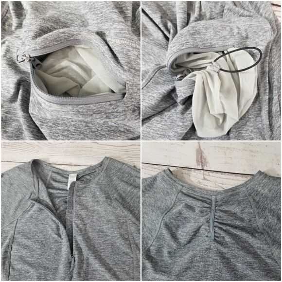 Athleta Pacifica Womens Size Small Heather Gray 1/4 Zip Top Solana Swim Active 4 - Picture 6 of 10